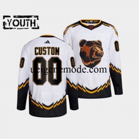 Kinder Boston Bruins CUSTOM Eishockey Trikot Adidas 2022 Reverse Retro Weiß Authentic